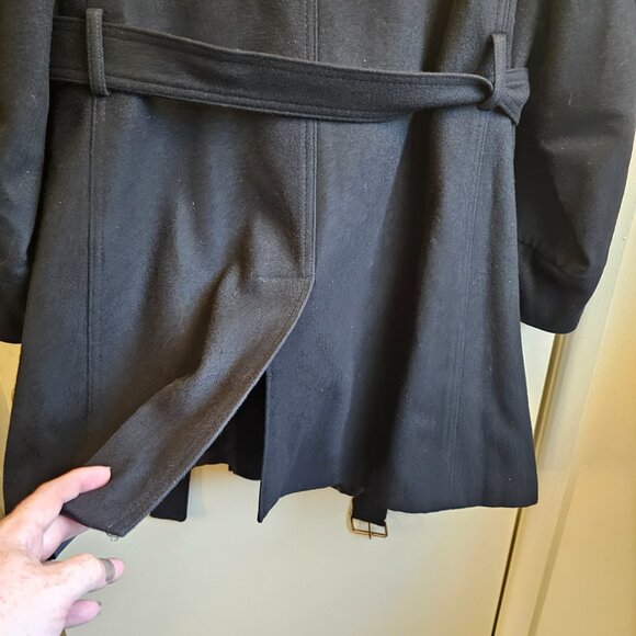 Micheal kors wool blend black belted coat size 18W - Picture 13 of 16